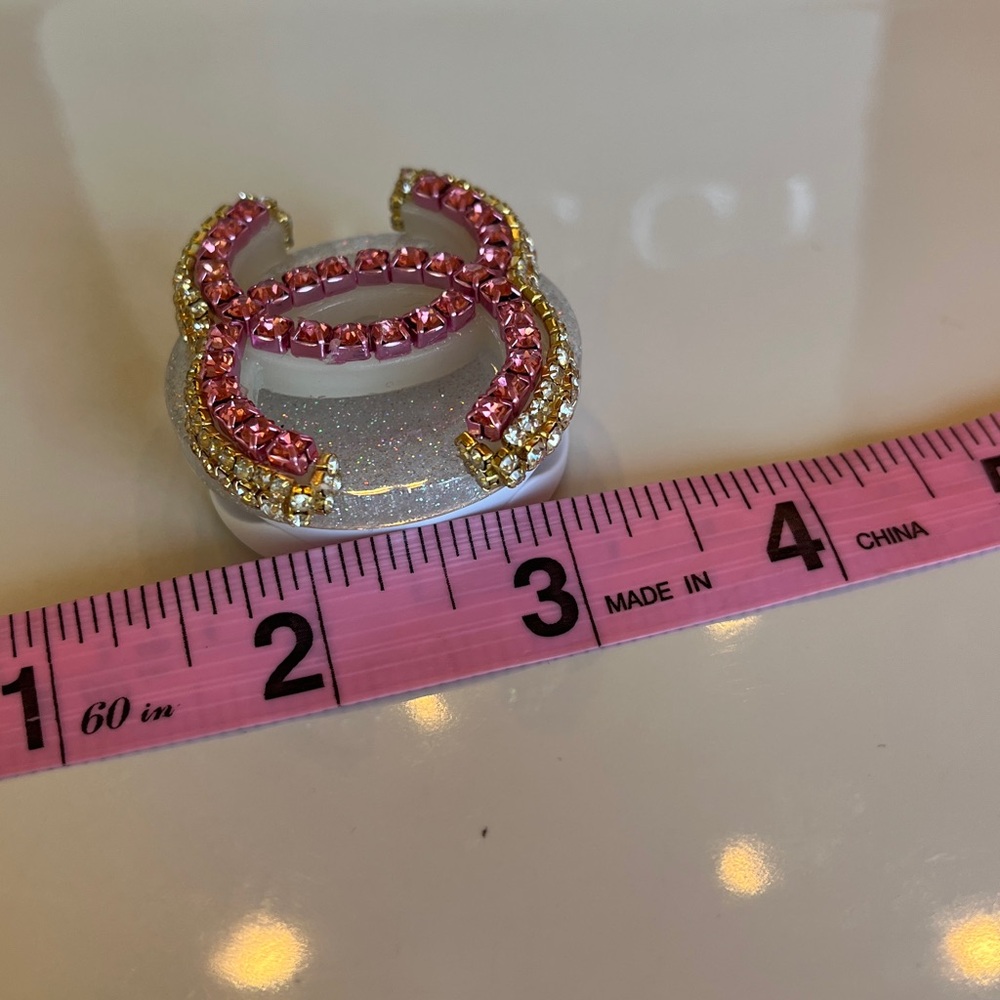 Fashion Pink and Gold Crystal Phone Grip - Picture 9 of 9
